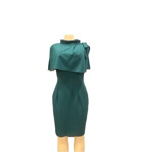AISIZE Women's Vintage 1940s Half CollarBatwing Cape Party Pencil Dress Size L
